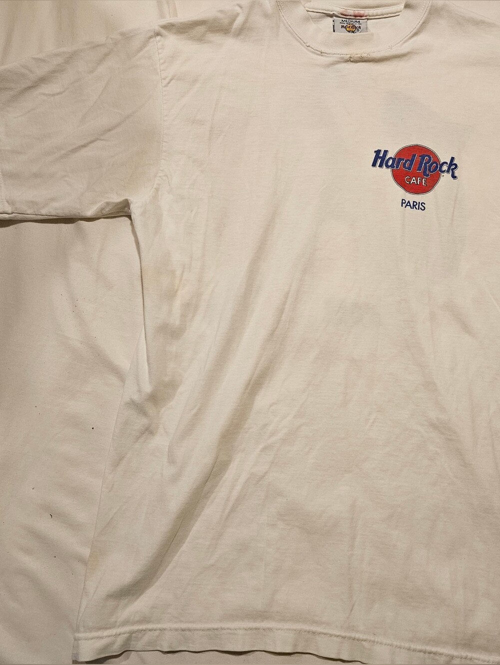 Vintage Hard Rock Cafe Paris White Logo T-Shirt